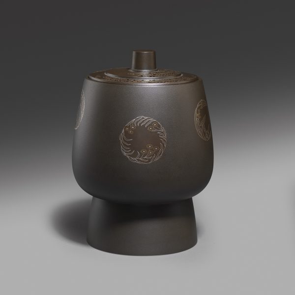 Incense burner with floral roundels