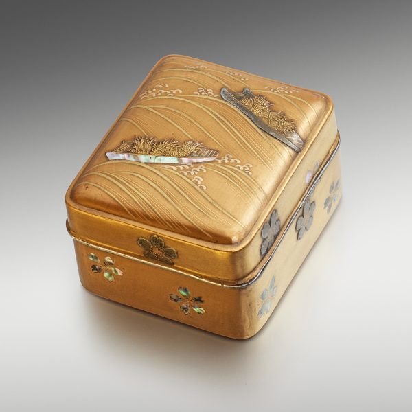 Incense box with boats and plum