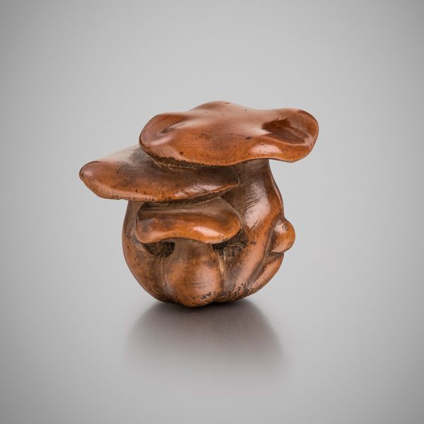 Netsuke of mushrooms by Masanao