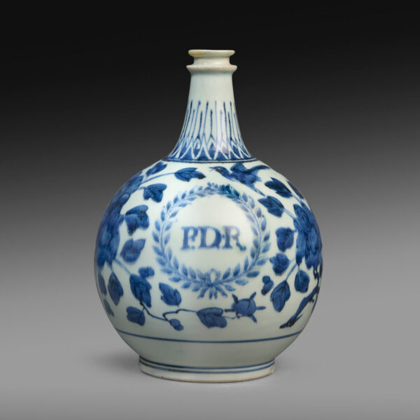 Arita Blue & Porcelain Bottle