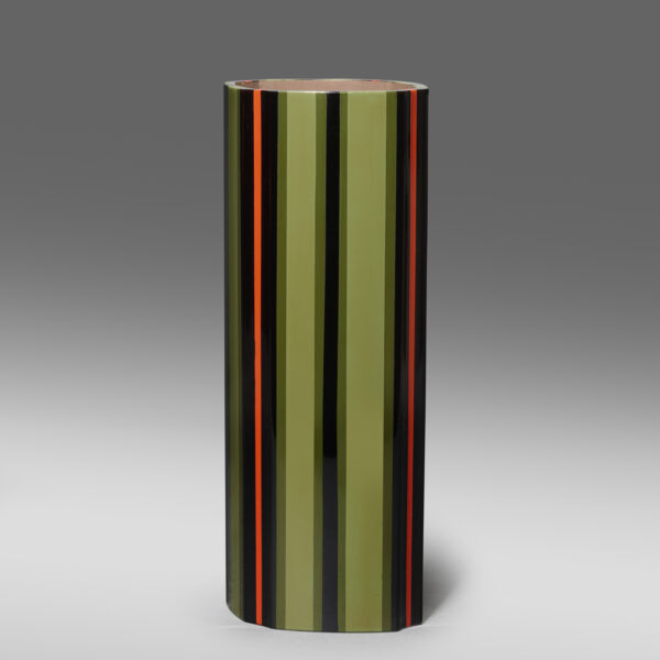 Dried Lacquer Vase with Stripe Design